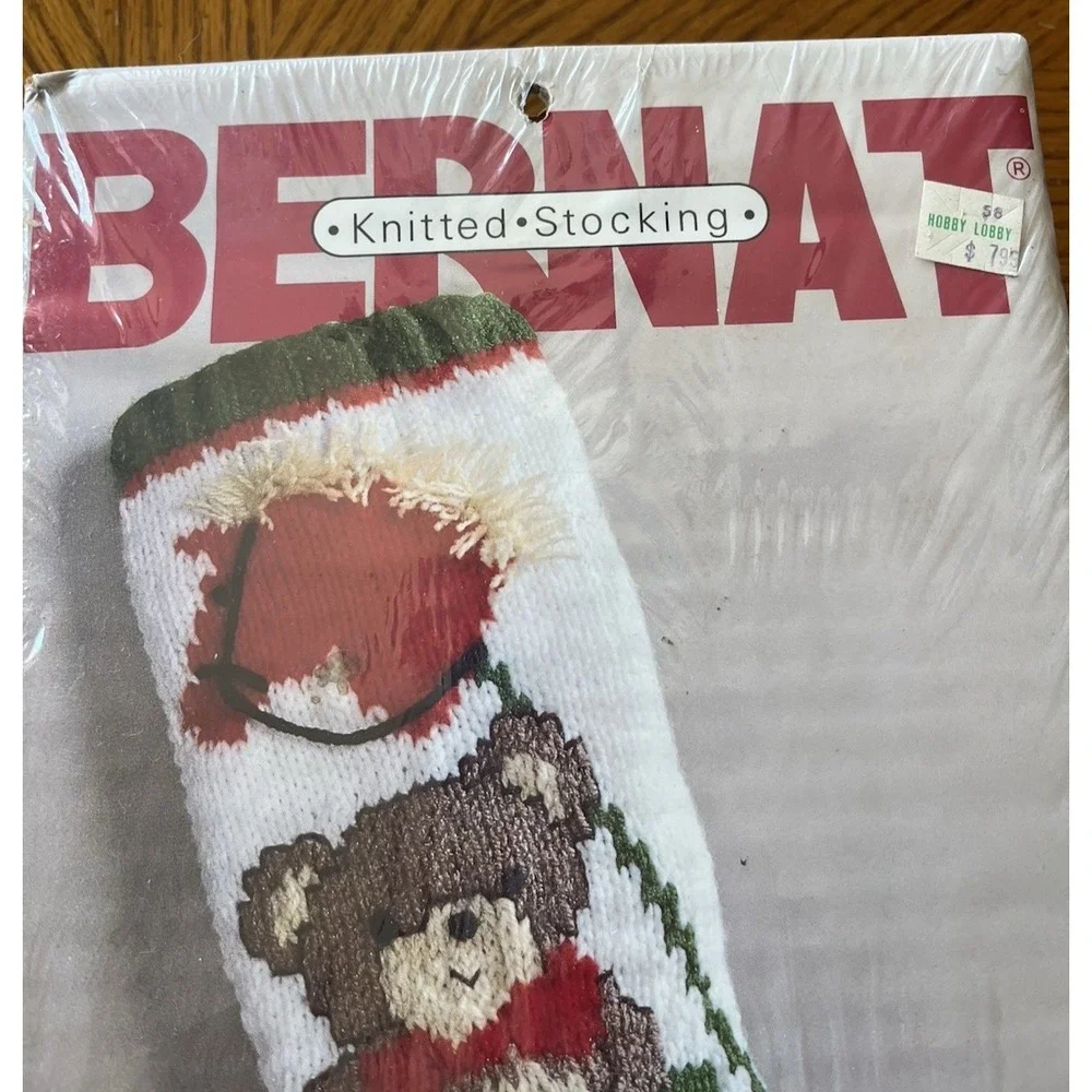Bernat Christmas Stocking Kit Knit Knitted 1980s First Hobby Horse NEW Vintage